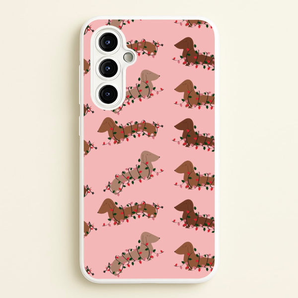 Dachshund Christmas Pattern - Christmas Phone Case for Galaxy A54