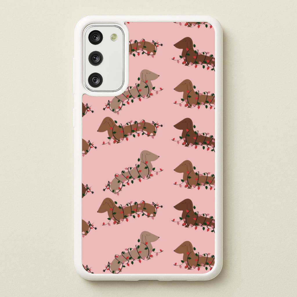 Dachshund Christmas Pattern - Christmas Phone Case for Galaxy A41