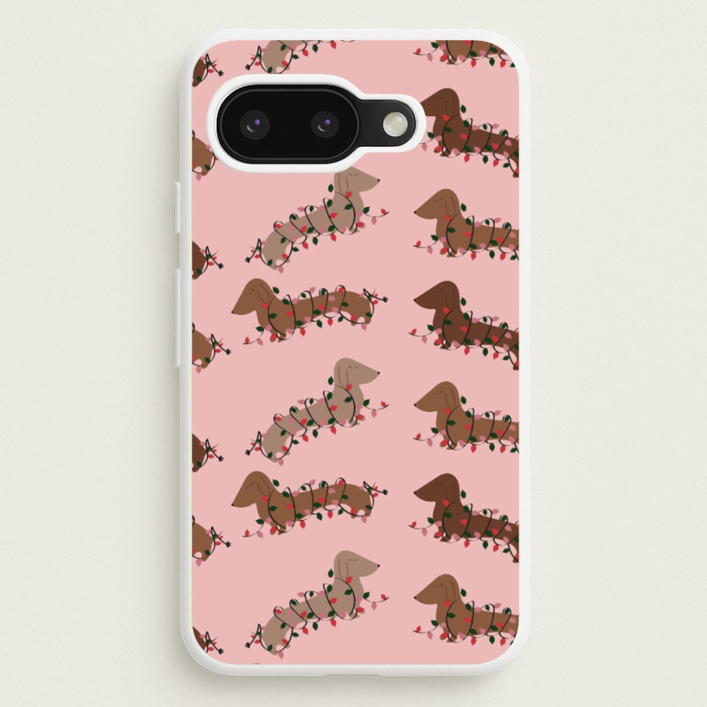 Dachshund Christmas Pattern - Christmas Phone Case for Google Pixel 9a