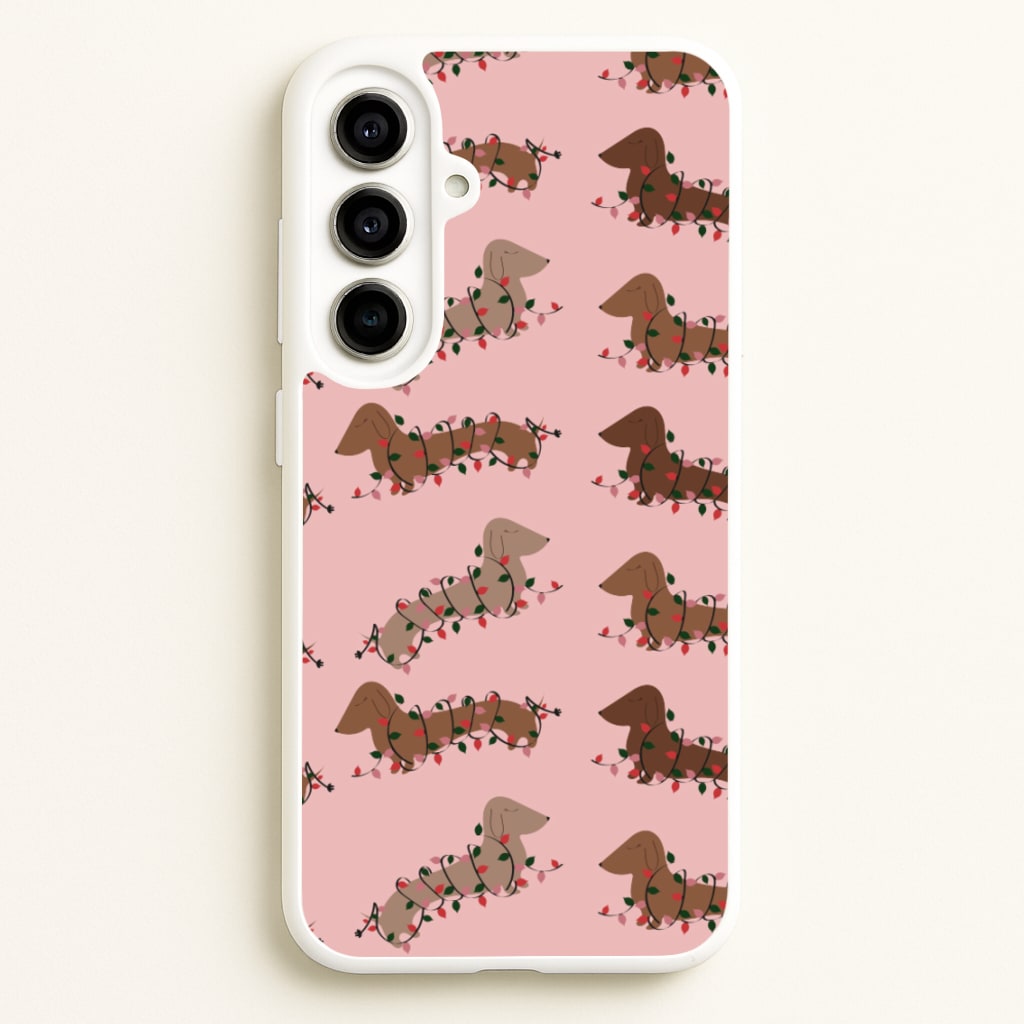 Dachshund Christmas Pattern - Christmas Phone Case for Galaxy A56