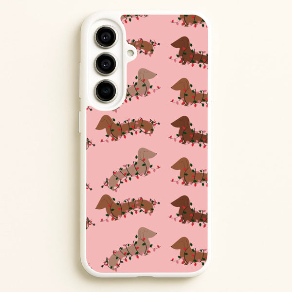 Dachshund Christmas Pattern - Christmas Phone Case for Galaxy A56