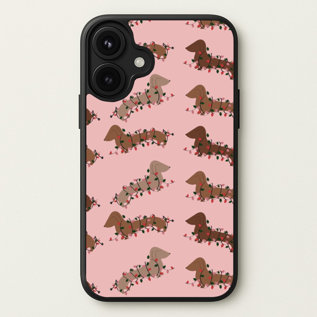 Dachshund Christmas Pattern Phone Case for iPhone 17