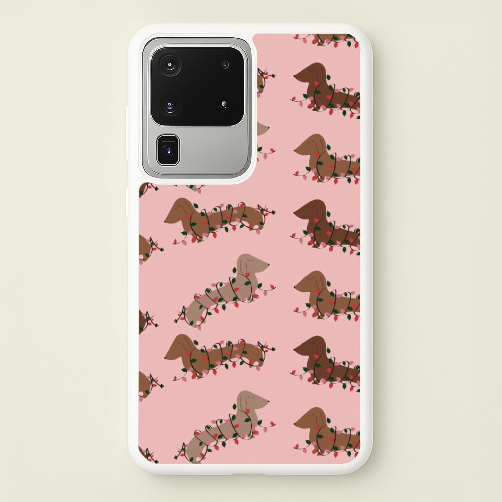 Dachshund Christmas Pattern - Christmas Phone Case for Galaxy S20 Ultra