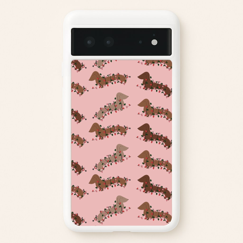 Dachshund Christmas Pattern - Christmas Phone Case for Google Pixel 6