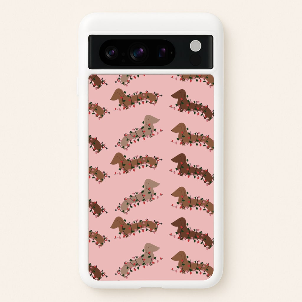 Dachshund Christmas Pattern - Christmas Phone Case for Google Pixel 8 Pro