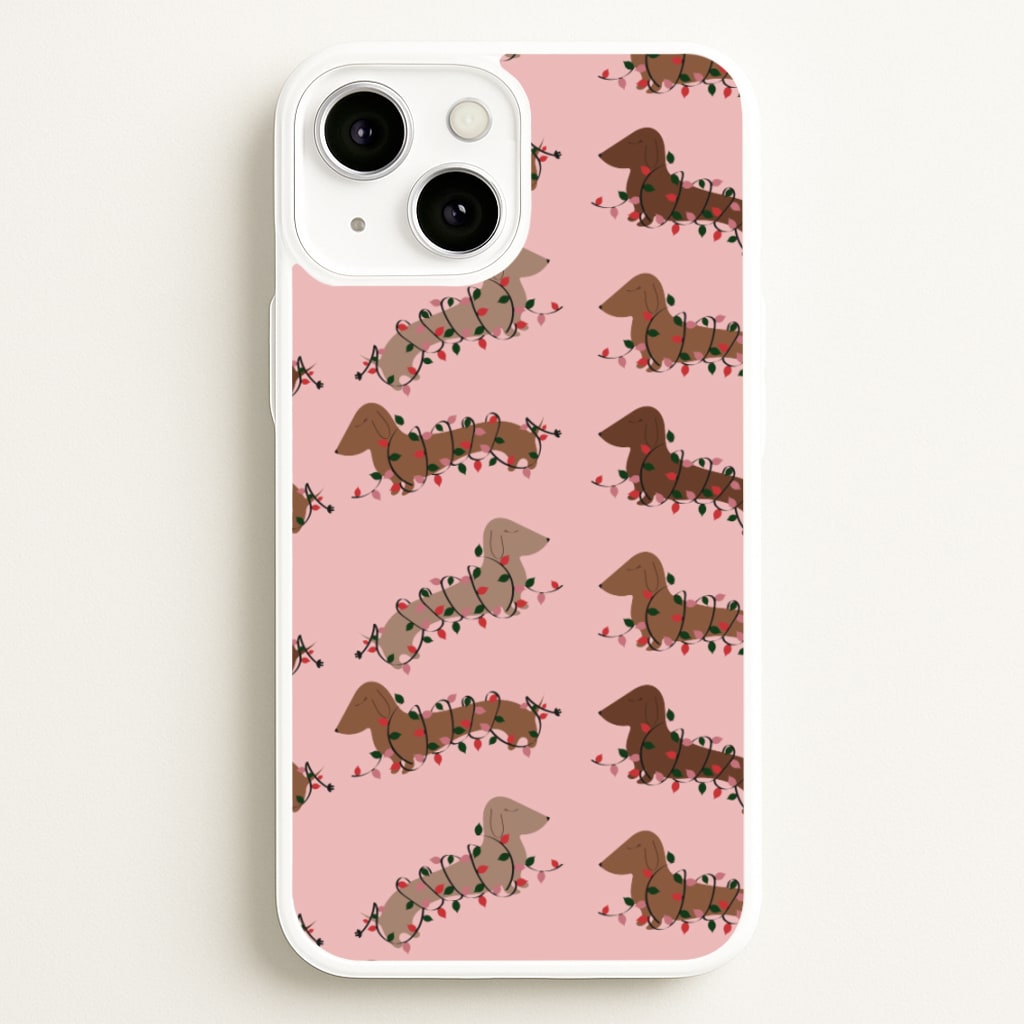 Dachshund Christmas Pattern - Christmas Phone Case for iPhone 13 Mini