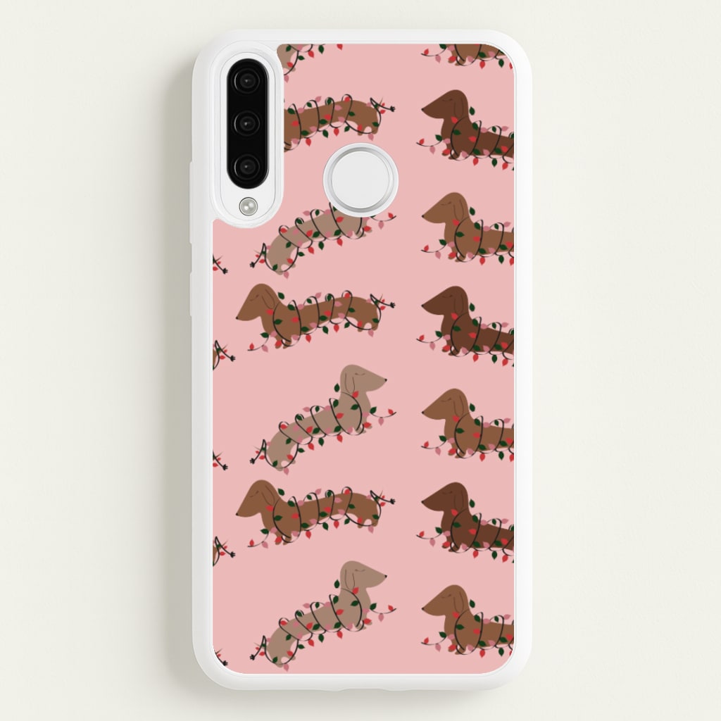 Dachshund Christmas Pattern - Christmas Phone Case for Huawei P30 Lite
