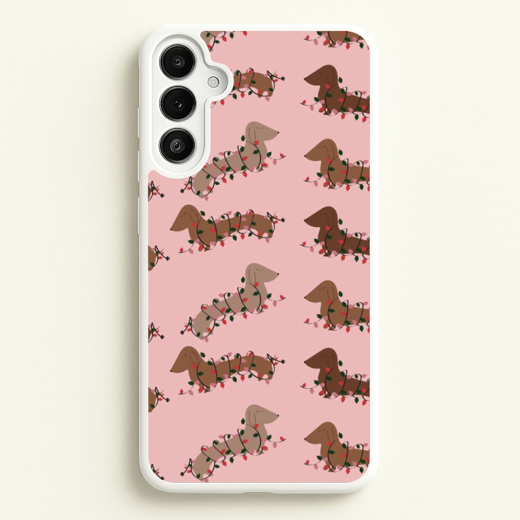 Dachshund Christmas Pattern - Christmas Phone Case for Galaxy A36