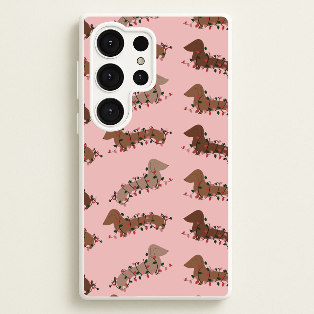 Dachshund Christmas Pattern - Christmas Phone Case for Galaxy S25 Ultra