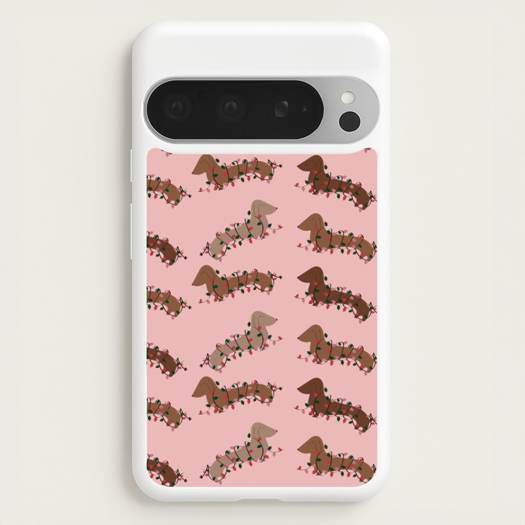 Dachshund Christmas Pattern - Christmas Phone Case for Google Pixel 9 Pro XL