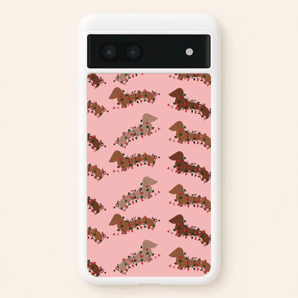 Dachshund Christmas Pattern - Christmas Phone Case for Google Pixel 6a