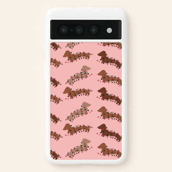 Dachshund Christmas Pattern - Christmas Phone Case for Google Pixel 7 Pro