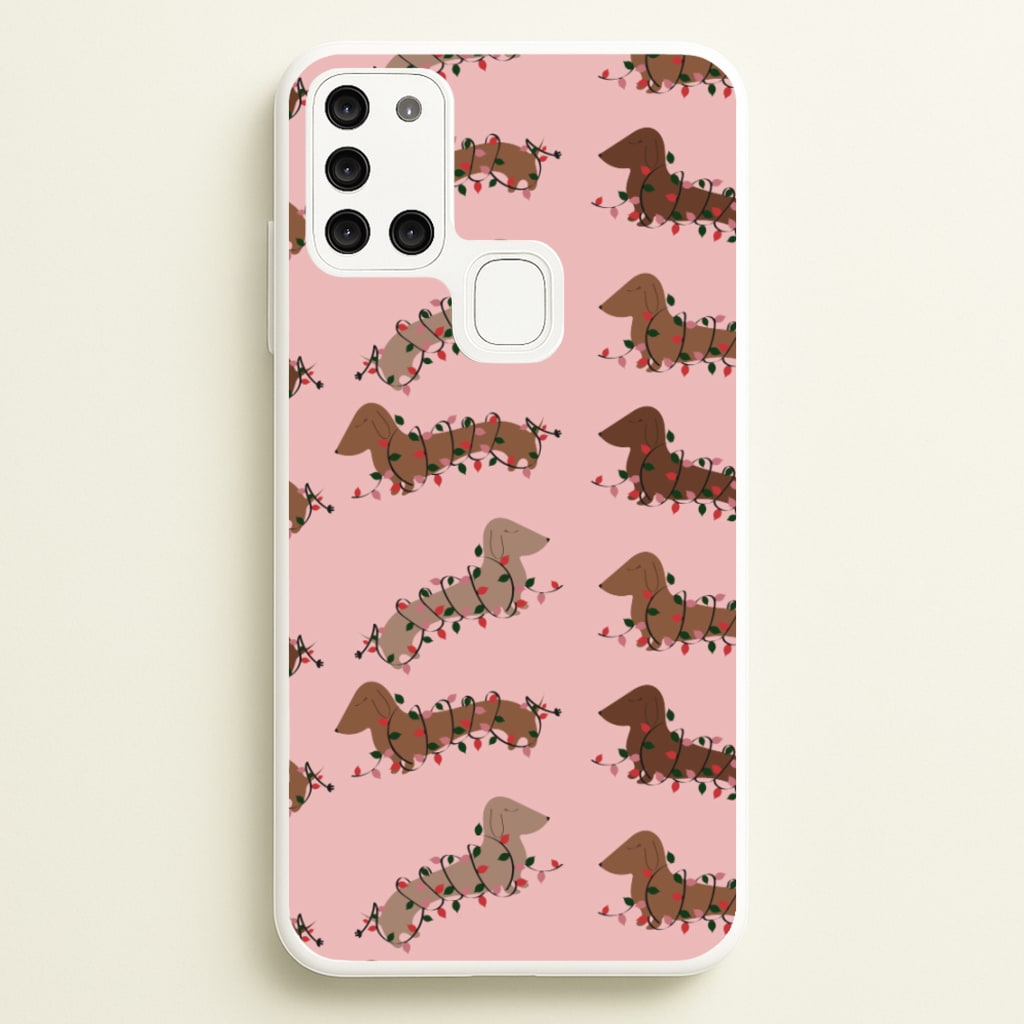 Dachshund Christmas Pattern - Christmas Phone Case for Galaxy A21s