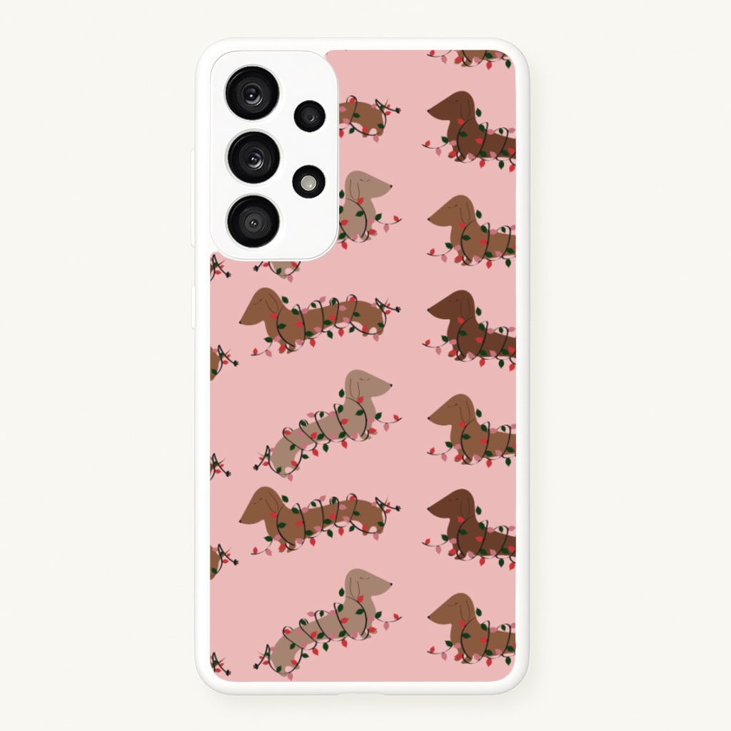 Dachshund Christmas Pattern - Christmas Phone Case for Galaxy A53