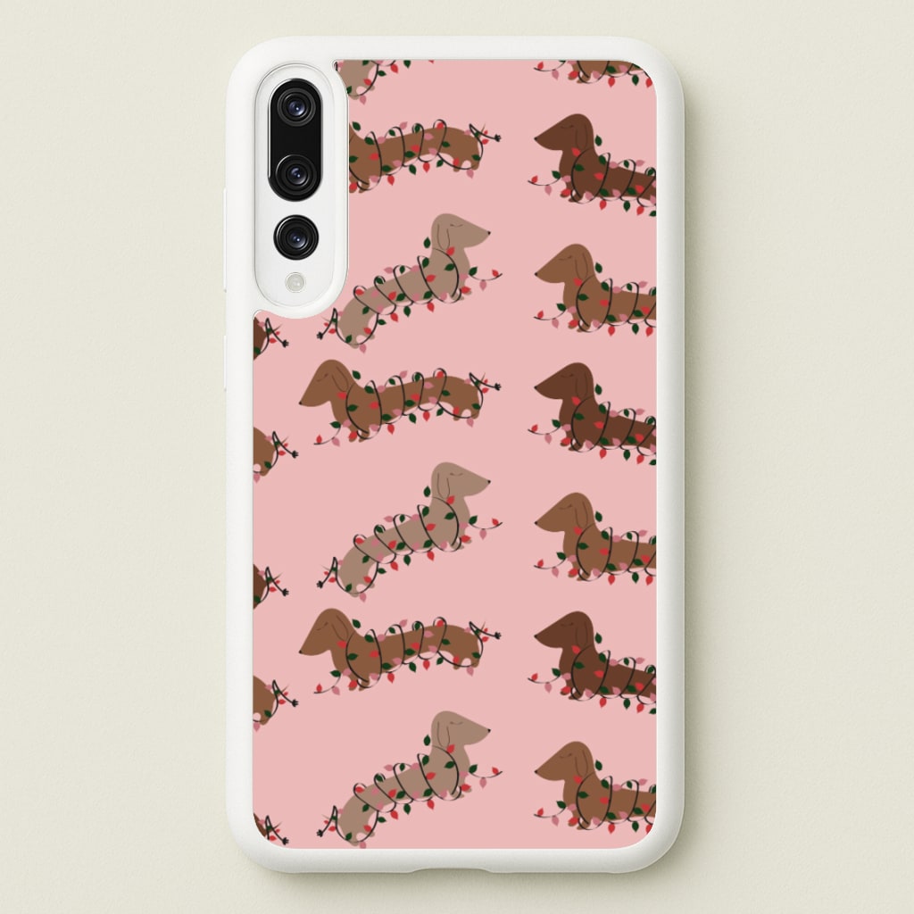 Dachshund Christmas Pattern - Christmas Phone Case for Huawei P20 Pro