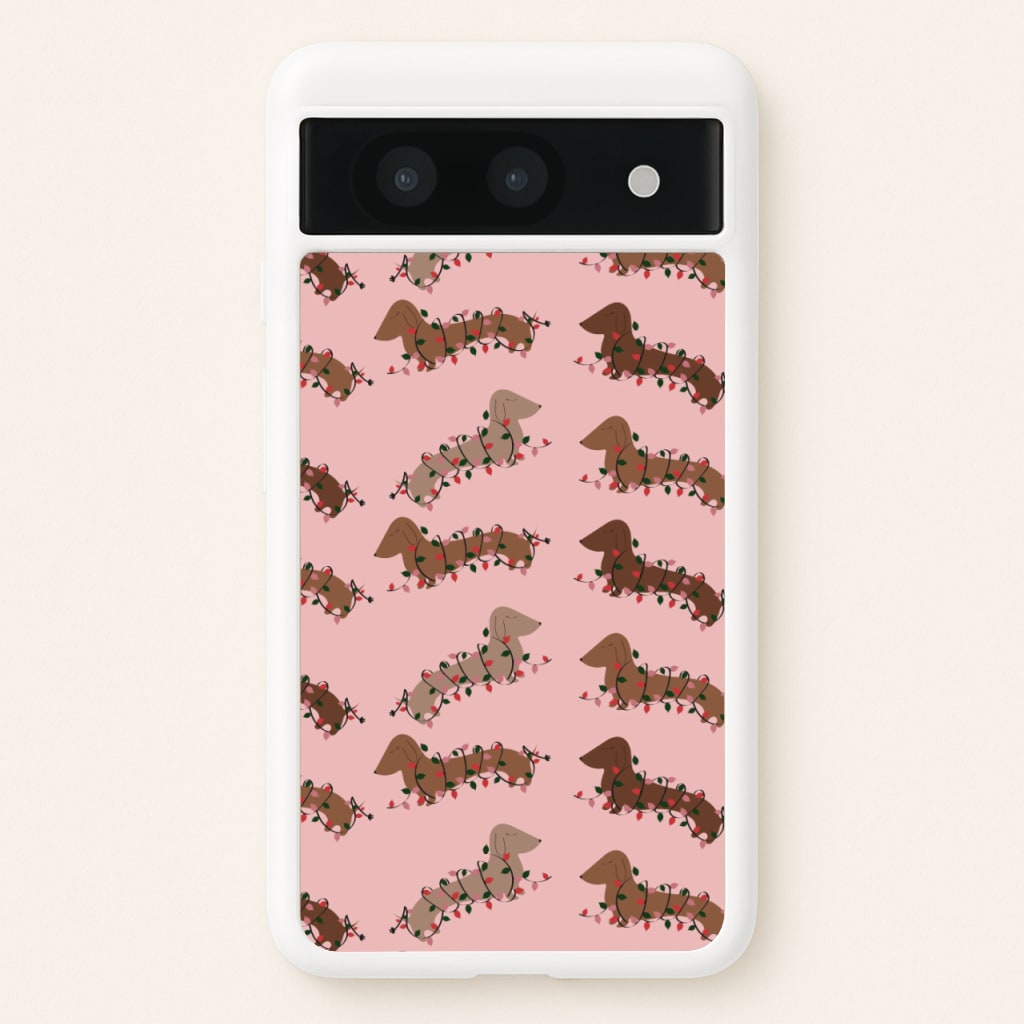 Dachshund Christmas Pattern - Christmas Phone Case for Google Pixel 8a