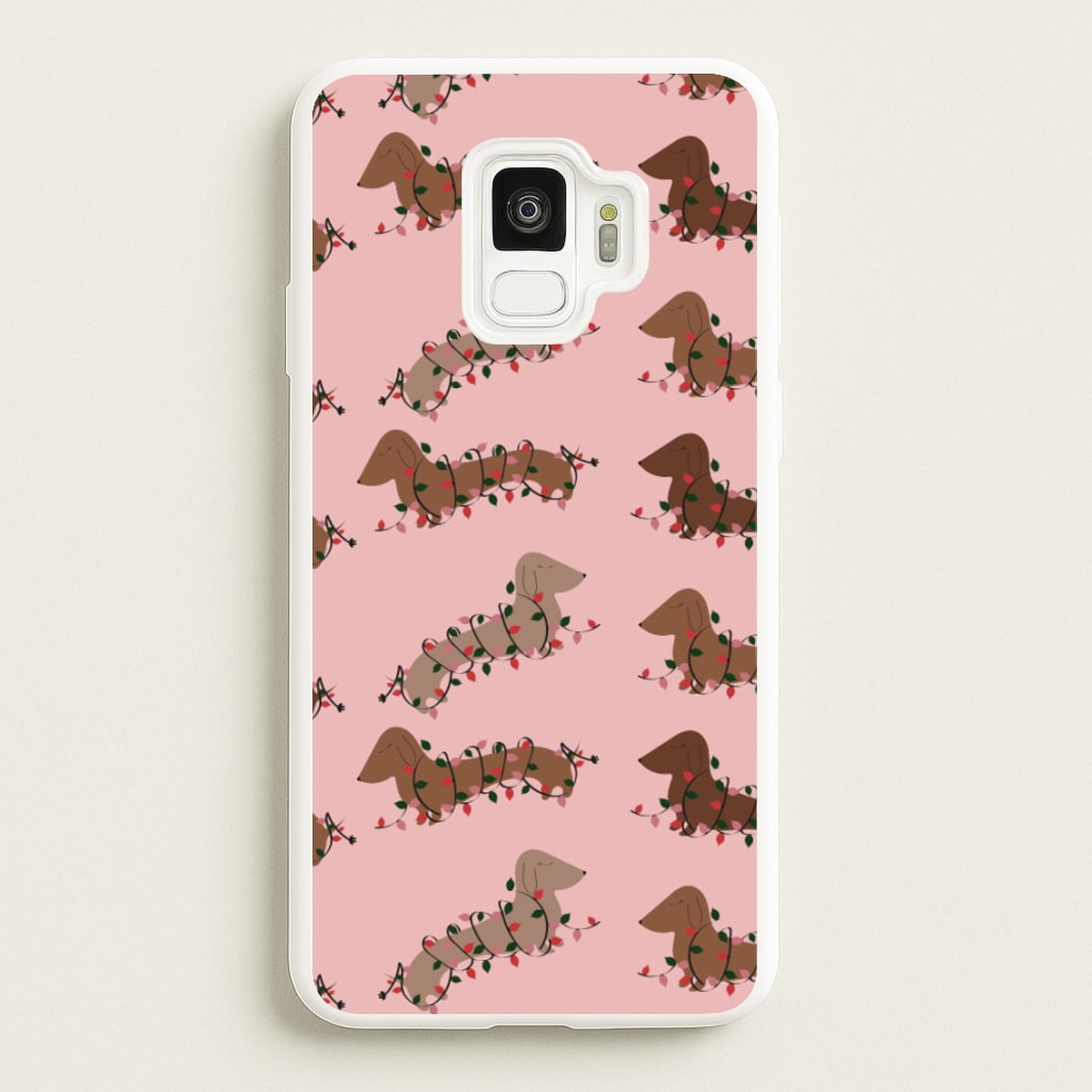 Dachshund Christmas Pattern - Christmas Phone Case for Galaxy S9