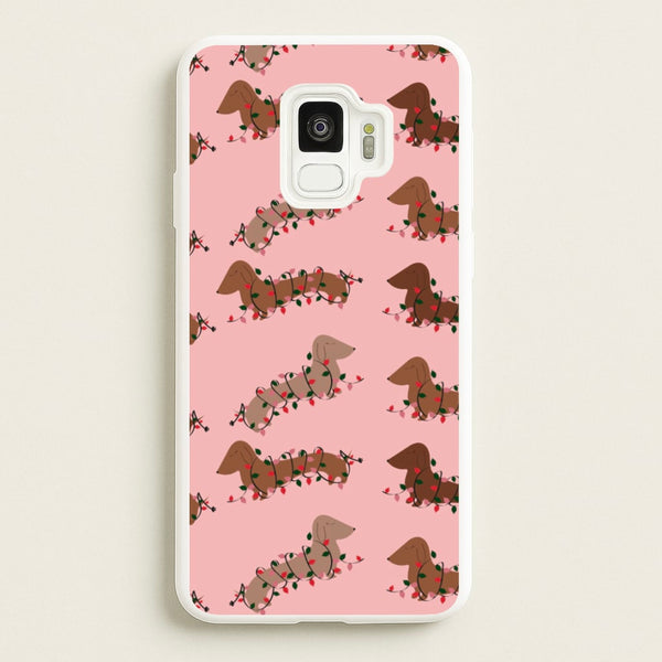 Dachshund Christmas Pattern - Christmas Phone Case for Galaxy S9