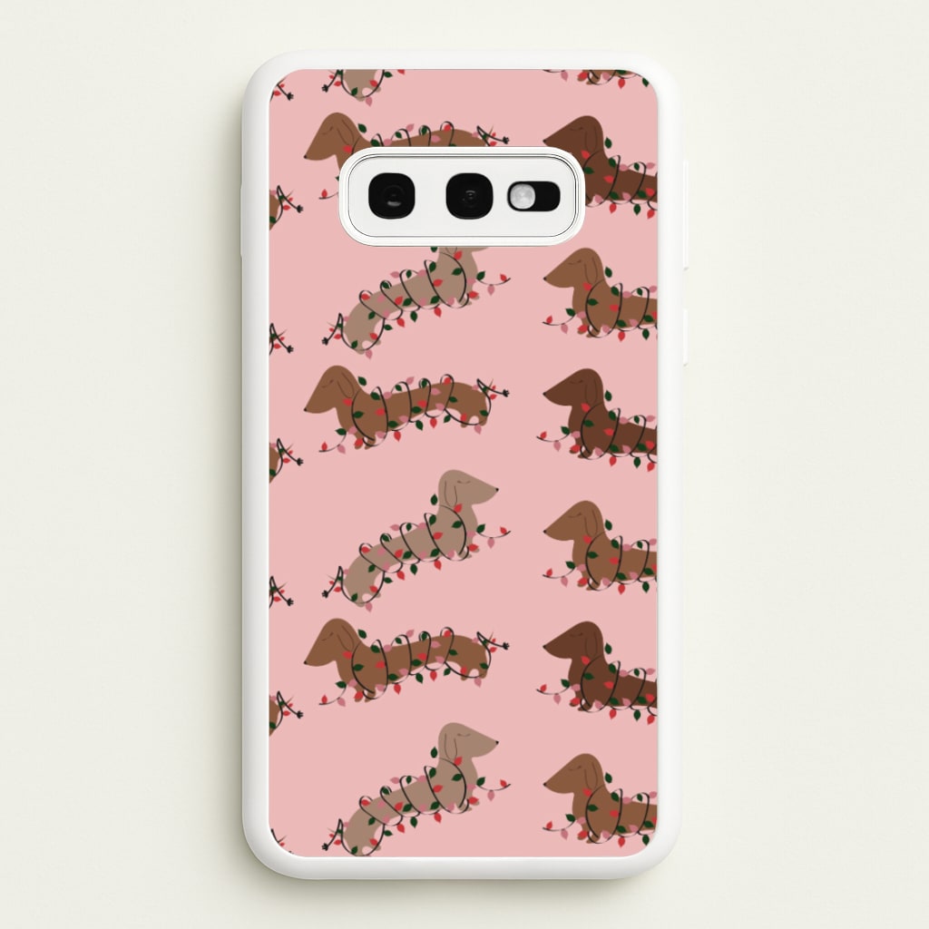 Dachshund Christmas Pattern - Christmas Phone Case for Galaxy S10e