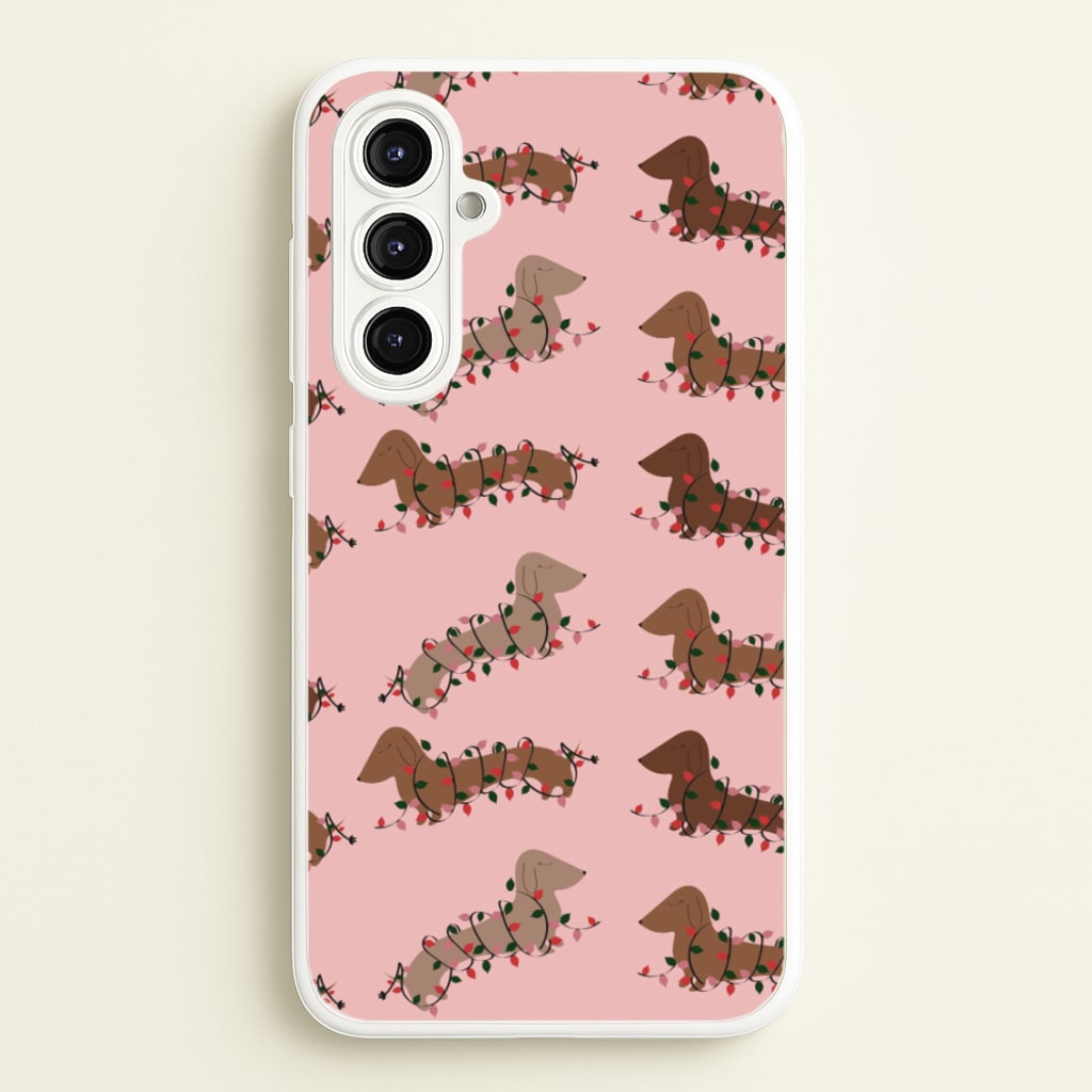 Dachshund Christmas Pattern - Christmas Phone Case for Galaxy A16