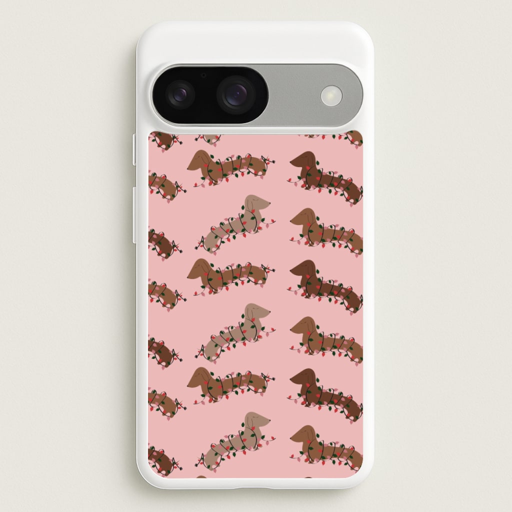 Dachshund Christmas Pattern - Christmas Phone Case for Google Pixel 9 / 9 Pro