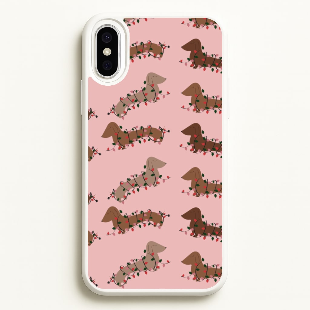 Dachshund Christmas Pattern - Christmas Phone Case for iPhone XS Max