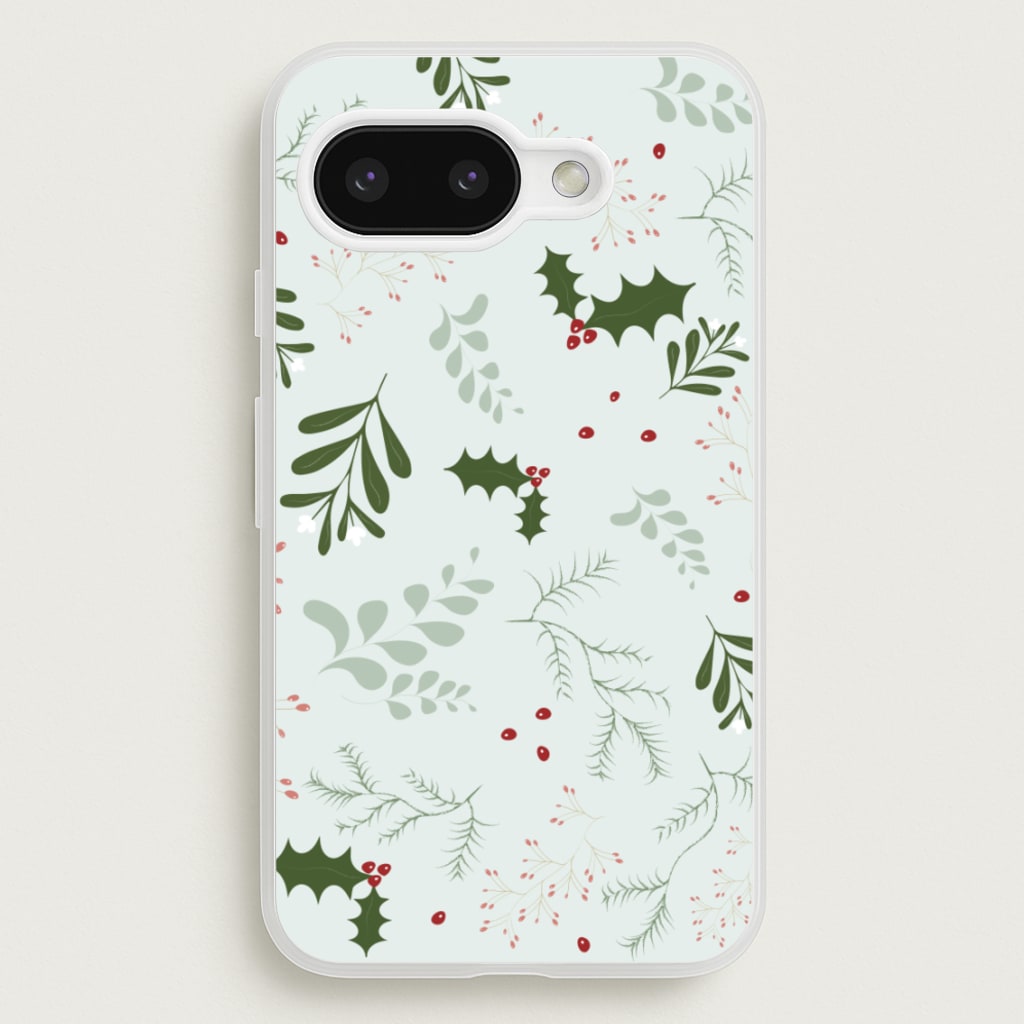 Christmas Floral Pattern - Christmas Phone Case for Google Pixel 9a