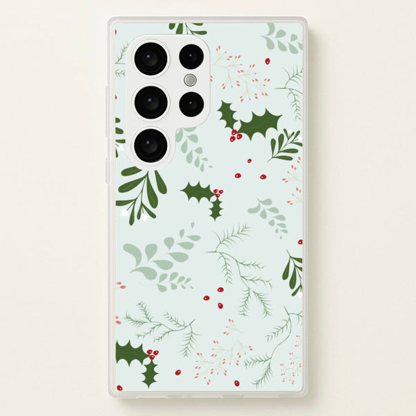 Christmas Floral Pattern - Christmas Phone Case for Galaxy S24 Ultra