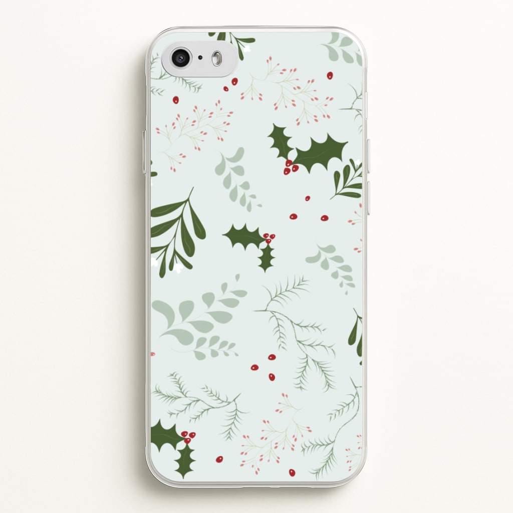 Christmas Floral Pattern - Christmas Phone Case for iPhone 5 / 5s / SE 2016
