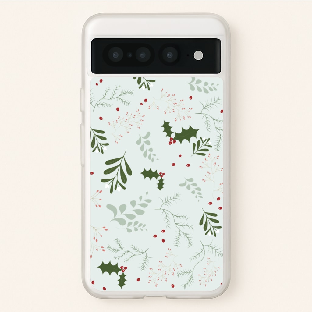 Christmas Floral Pattern - Christmas Phone Case for Google Pixel 7 Pro