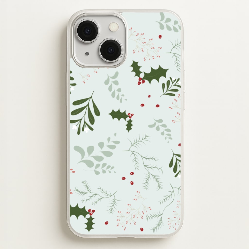 Christmas Floral Pattern - Christmas Phone Case for iPhone 13 Mini