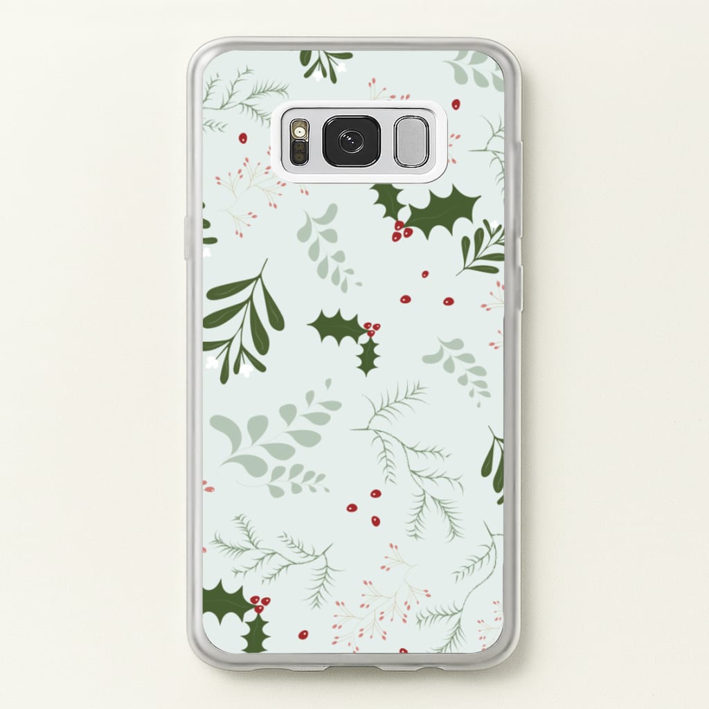 Christmas Floral Pattern - Christmas Phone Case for Galaxy S8
