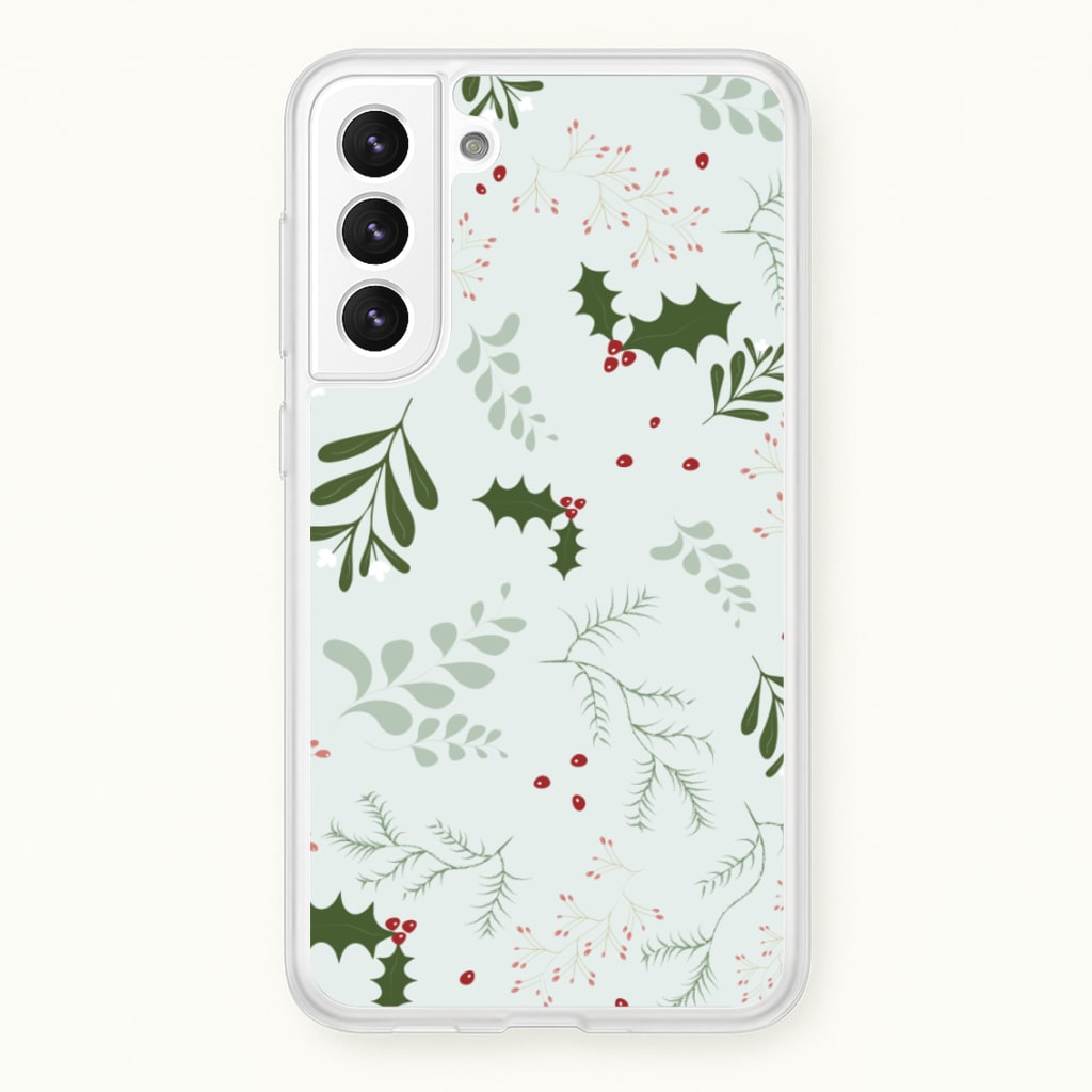 Christmas Floral Pattern - Christmas Phone Case for Galaxy S21