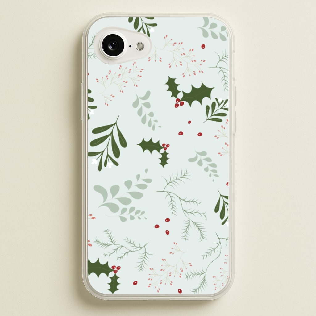 Christmas Floral Pattern - Christmas Phone Case for iPhone 16e