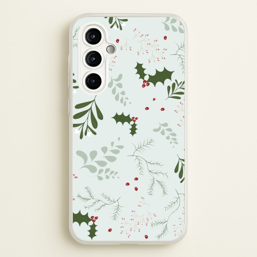 Christmas Floral Pattern - Christmas Phone Case for Galaxy A54