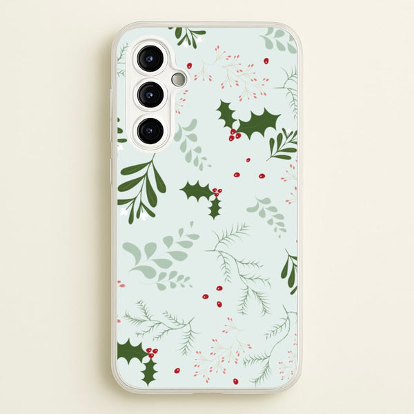 Christmas Floral Pattern - Christmas Phone Case for Galaxy A54