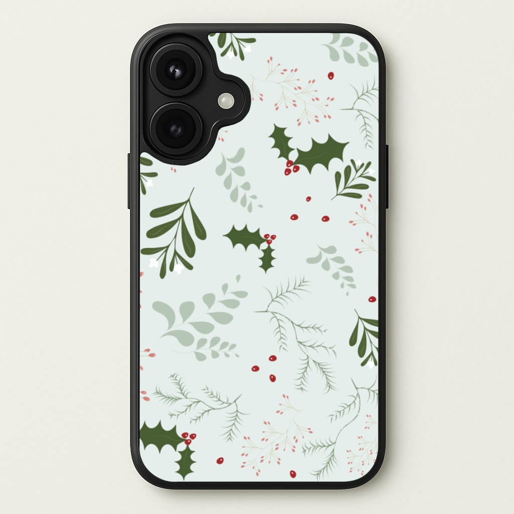 Christmas Floral Pattern Phone Case for iPhone 17