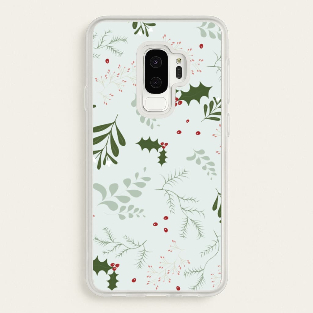 Christmas Floral Pattern - Christmas Phone Case for Galaxy S9 Plus