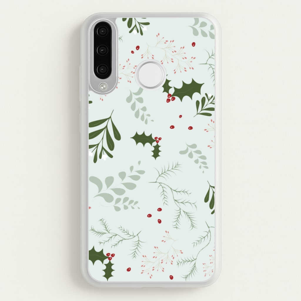 Christmas Floral Pattern - Christmas Phone Case for Huawei P30 Lite