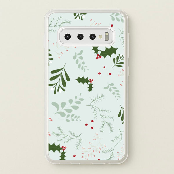 Christmas Floral Pattern - Christmas Phone Case for Galaxy S10