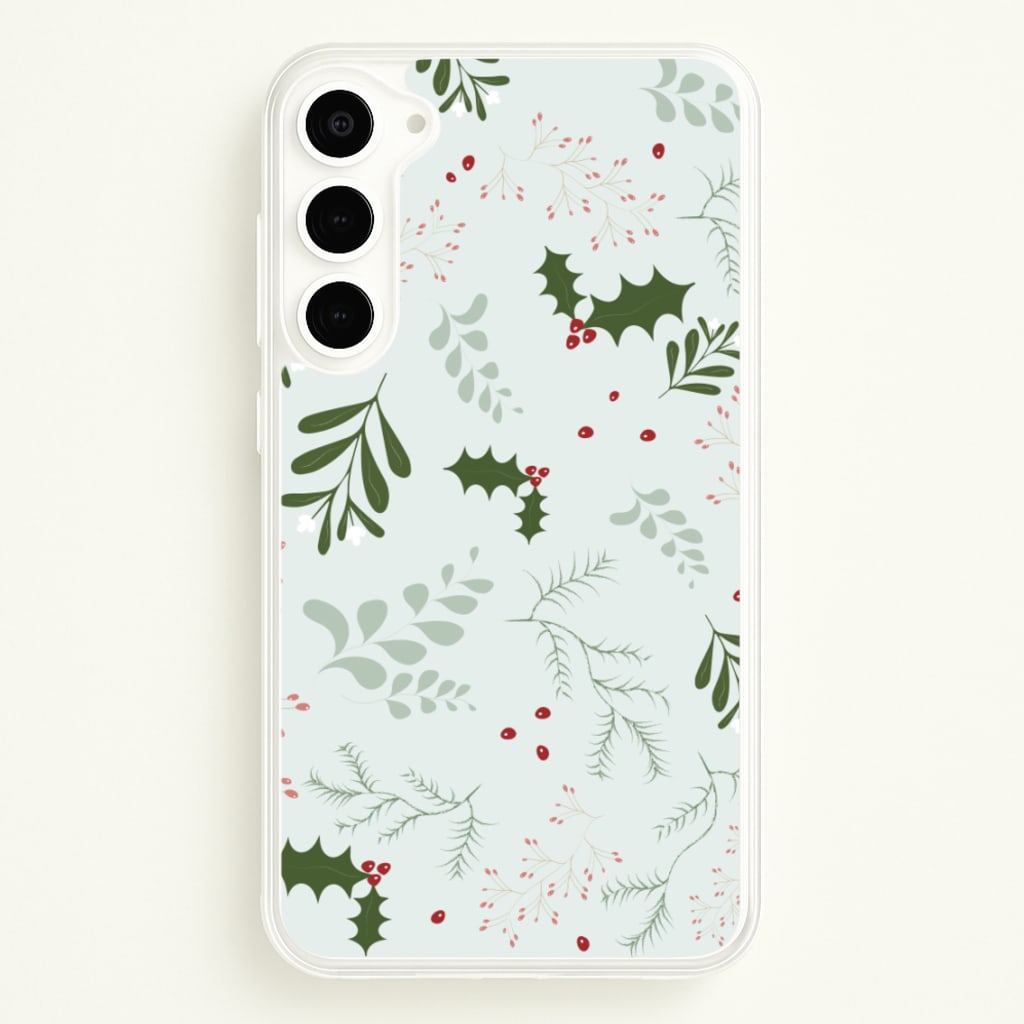 Christmas Floral Pattern - Christmas Phone Case for Galaxy S23