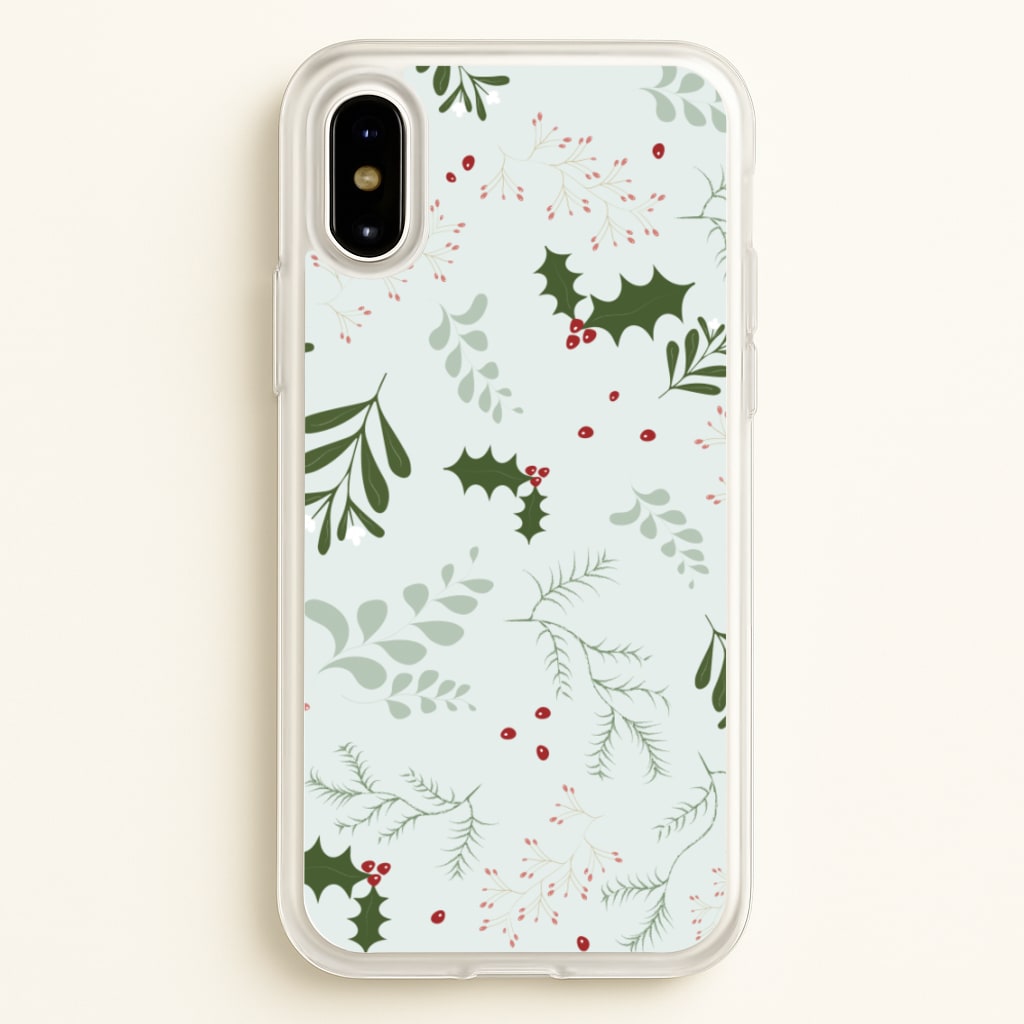 Christmas Floral Pattern - Christmas Phone Case for iPhone X / XS