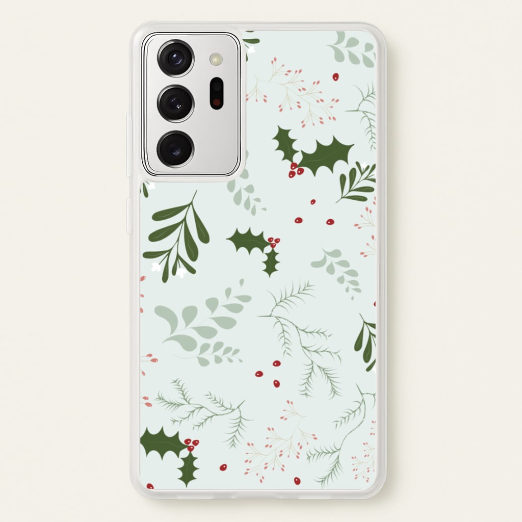 Christmas Floral Pattern - Christmas Phone Case for Galaxy Note 20 Ultra