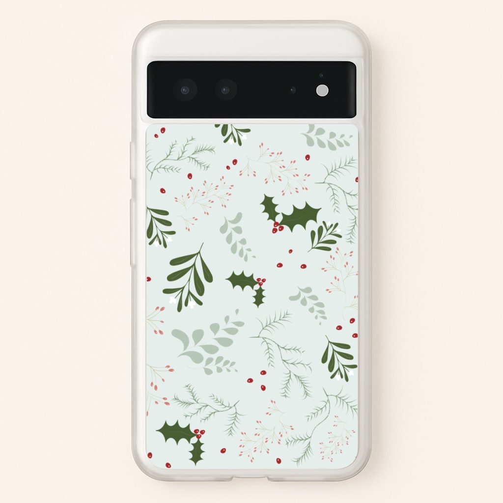 Christmas Floral Pattern - Christmas Phone Case for Google Pixel 6