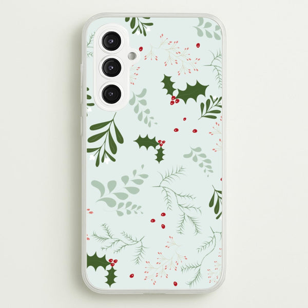 Christmas Floral Pattern - Christmas Phone Case for Galaxy S23FE