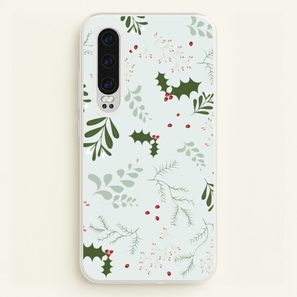 Christmas Floral Pattern - Christmas Phone Case for Huawei P30