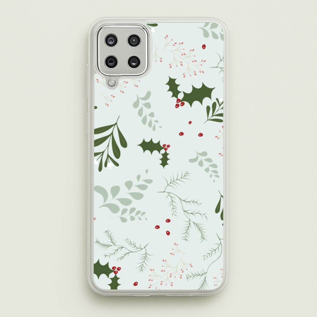 Christmas Floral Pattern - Christmas Phone Case for Galaxy A12