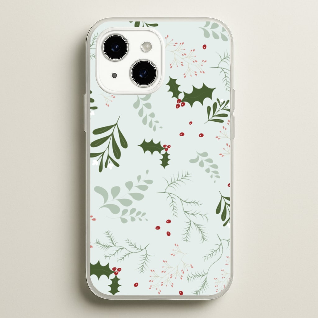 Christmas Floral Pattern - Christmas Phone Case for iPhone 14