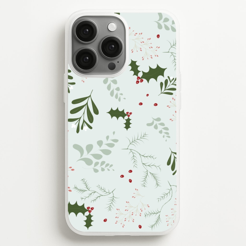 Christmas Floral Pattern - Christmas Phone Case for iPhone 13 Pro Max