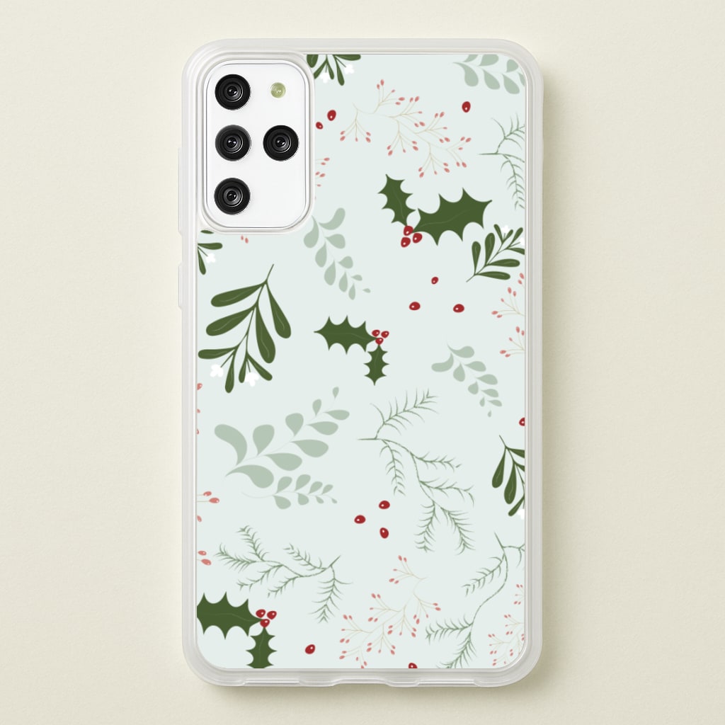 Christmas Floral Pattern - Christmas Phone Case for Galaxy S20 Plus